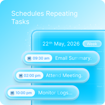Schedules repeating agent jobs and workflow runs with calendar-based automation
